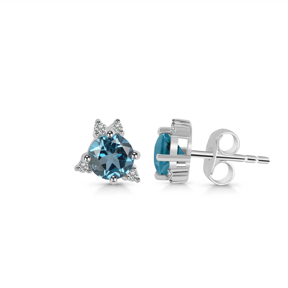 London Blue Topaz Stud Earring-(LBTZ-SE-1260.)